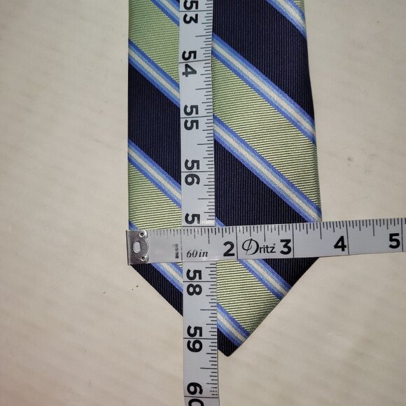 Brooks‎ Brothers 346 Tie Mens Necktie Blue Green Stripe Silk Made In USA Preppy - Picture 6 of 7